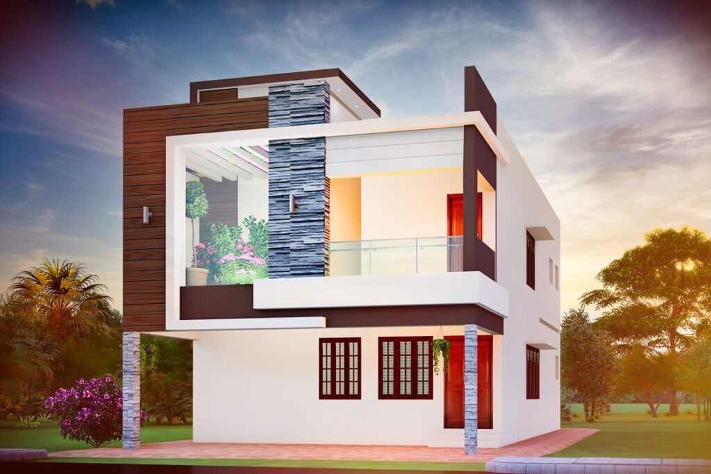 3D House Map In 3D House Front View
