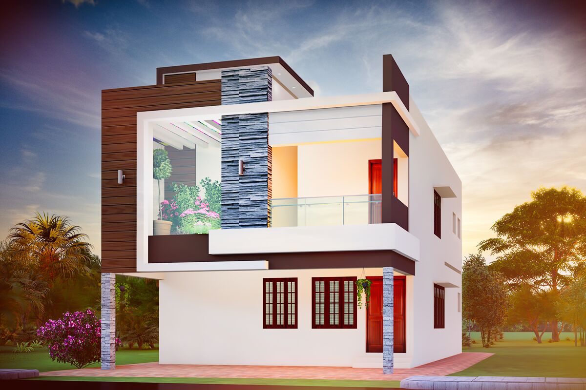 3D House Map In 3D House Front View
