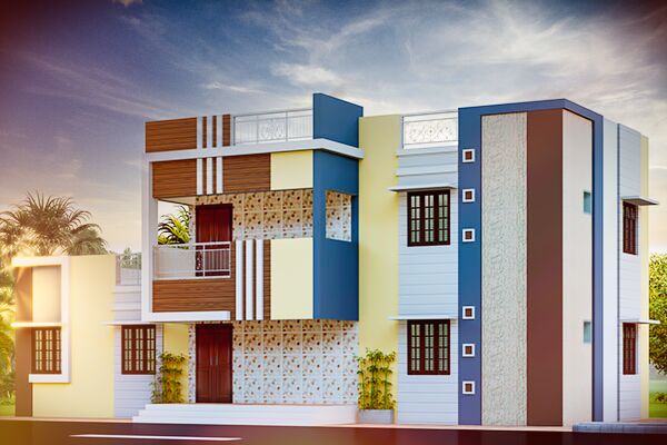 Building Inside 3D House Front View