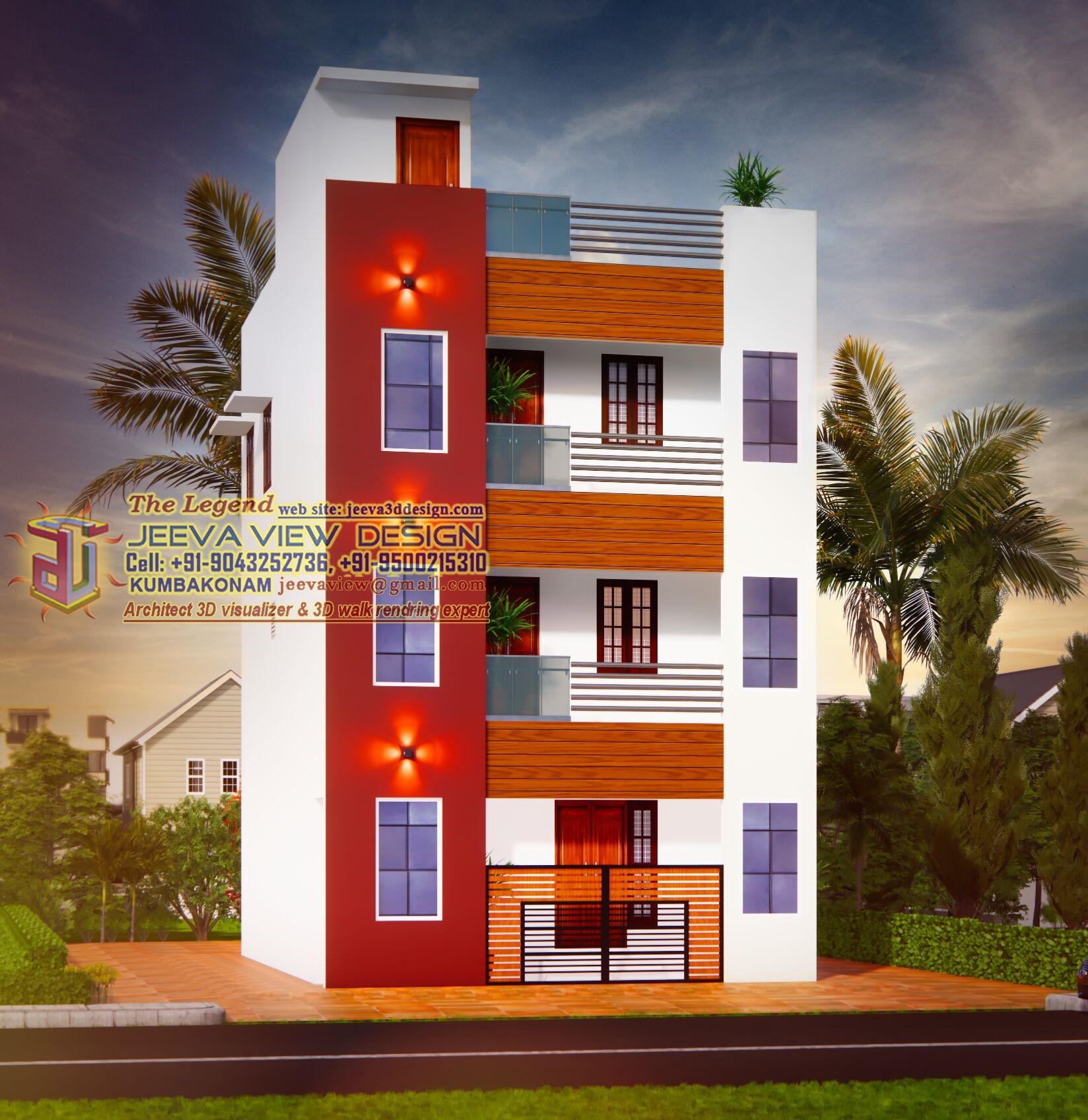 3D Front Elevation Design 
