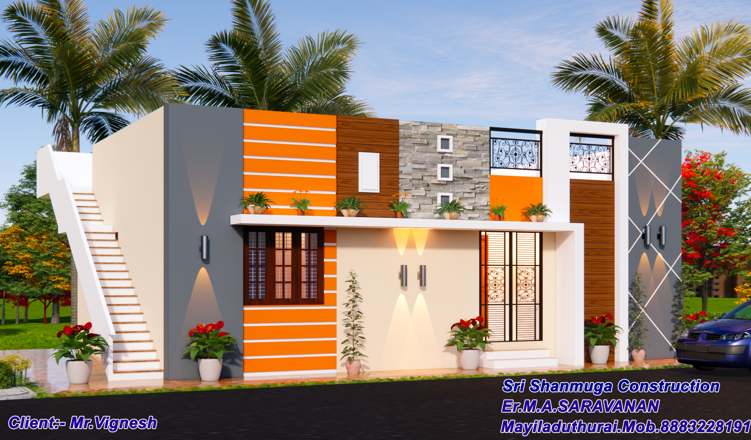 Thanjavur Architecture Elevations design rendering services