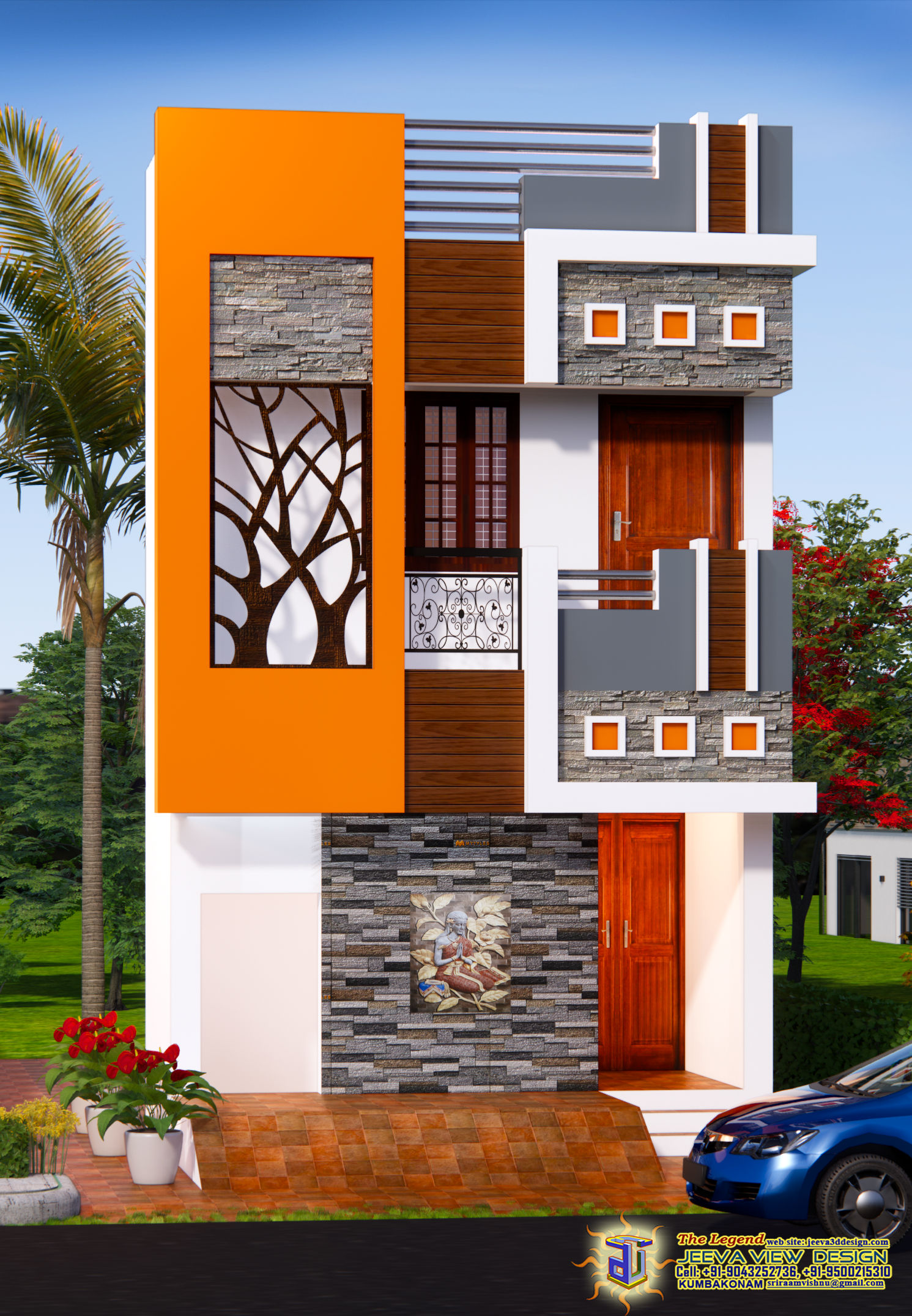 Madurai elevation and interior design 