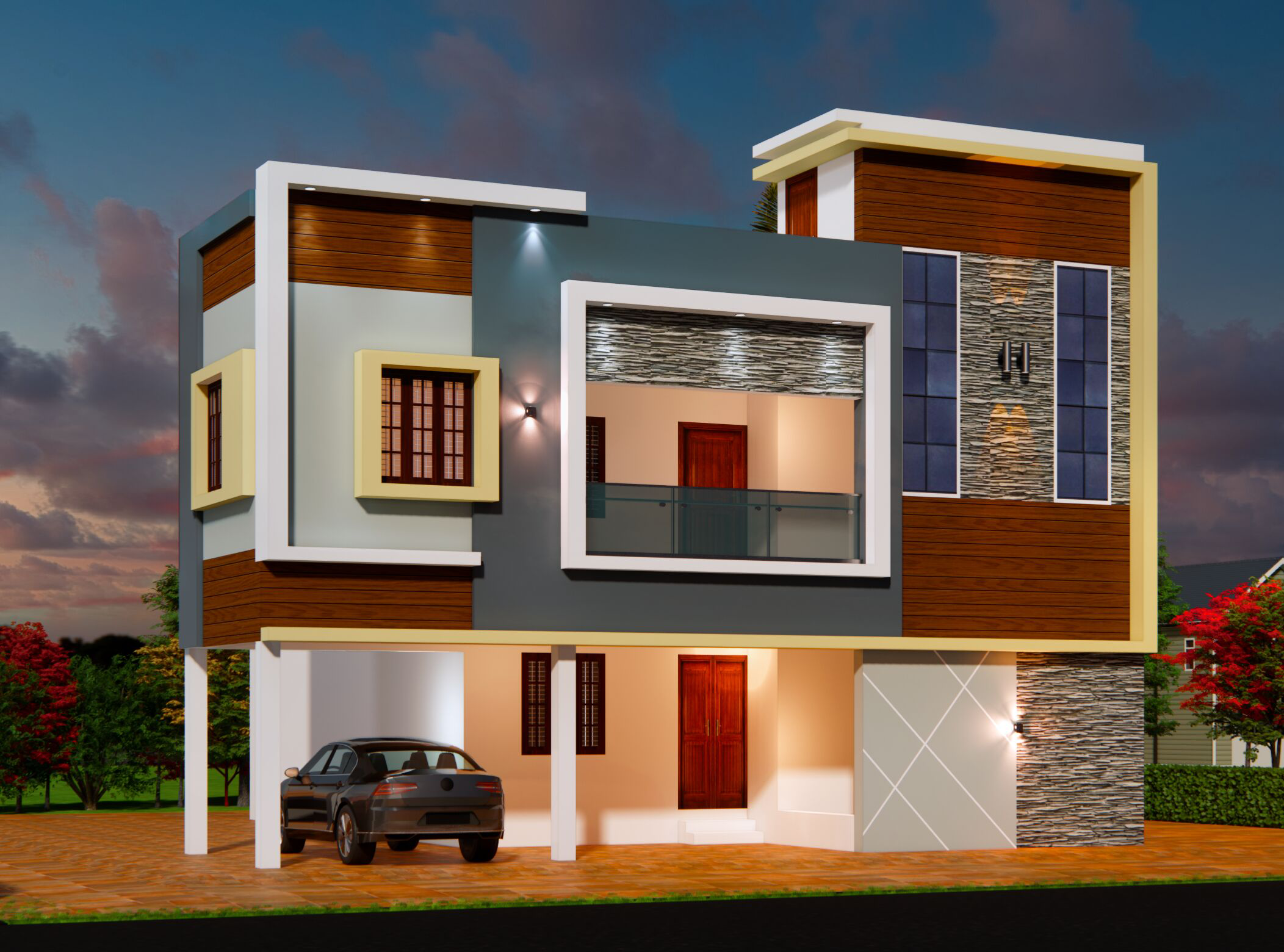 Chennai Homes Elevations Design Rendering Services