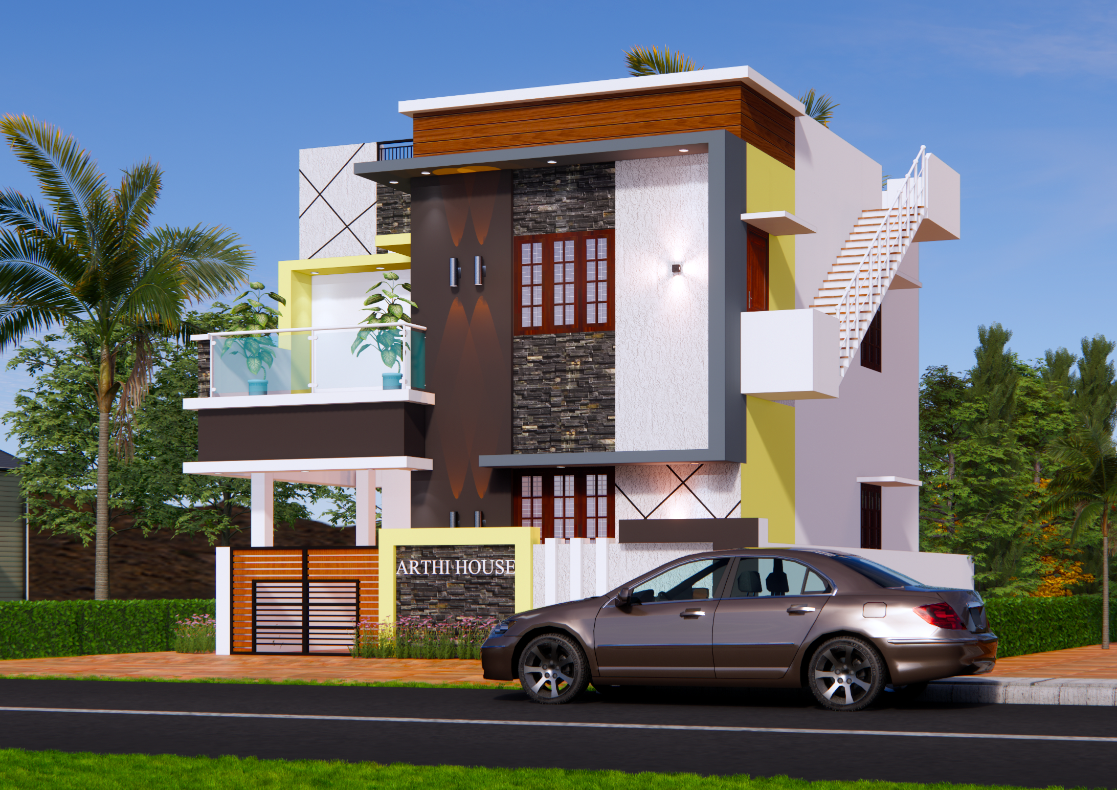 Vellore House Elevations Designers Rendering Services
