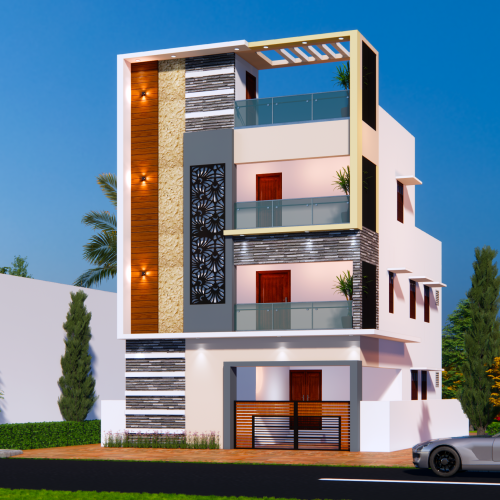 Tirunelveli House Elevations Design Rendering Services 