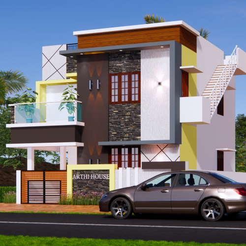 Vellore House Elevations Designers Rendering Services