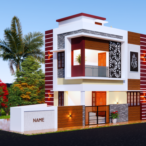 Salem House Elevations Design Rendering Services