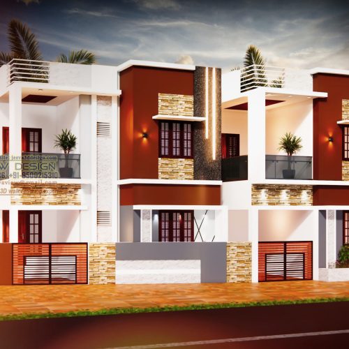 Popular 3D Building Elevation-Chennai
