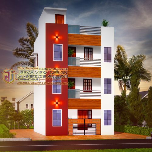 3D Front View Pertaining To 3D House Front View-coimbatore
