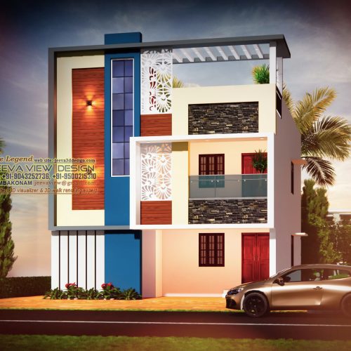 The Best Building In 3D House Front View-Salem