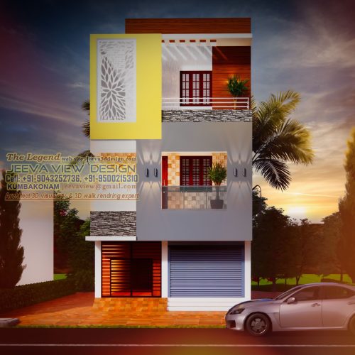 Tamil Nadu traditional building elevation-Kumbakonam