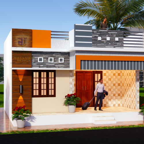 Trichy House Elevations Design Rendering Services