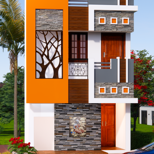 Madurai elevation and interior design
